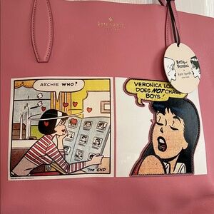 Kate Spade Pink Tote with Comic Art